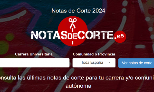 Web con las notas de corte de todas las carreras univesitarias en España