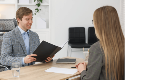 Estudiante en una entrevista de trabajo