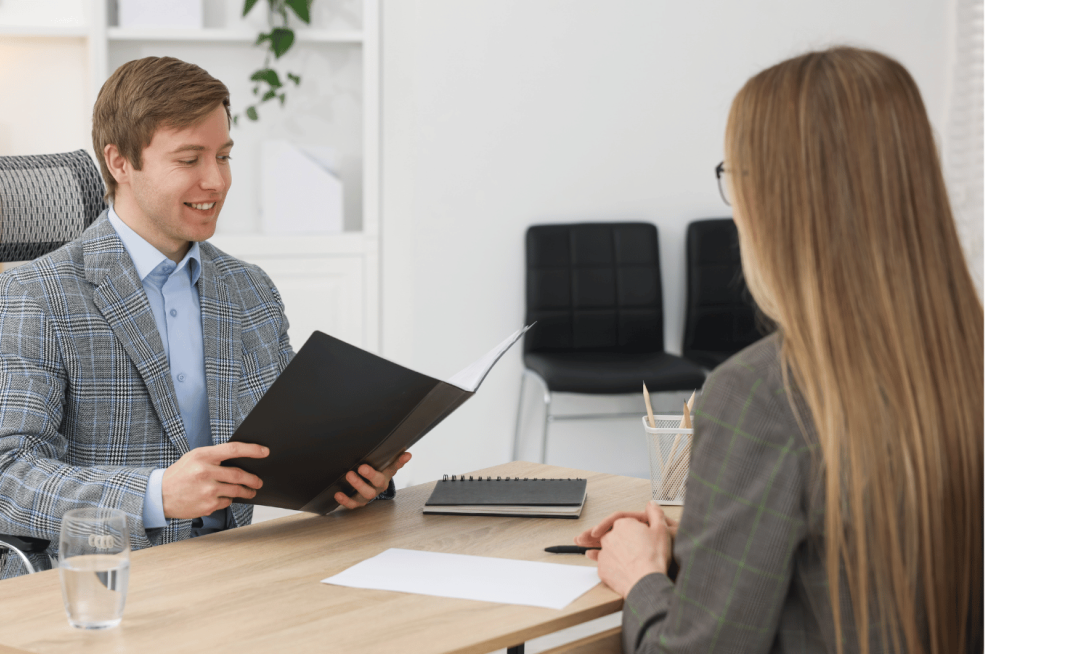 Estudiante en una entrevista de trabajo
