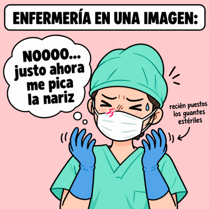 Imagen de Enfermera que le pica la nariz