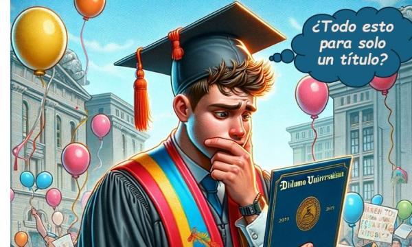 Estudiante con su título universitario